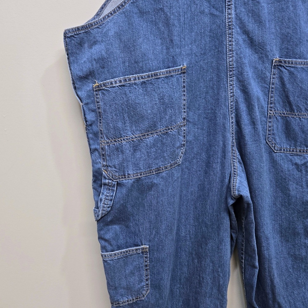 Dickies Denim Bib Overalls‎ Mens 2XL Indigo Carpenter Workwear Dungarees Utility - Picture 4 of 7